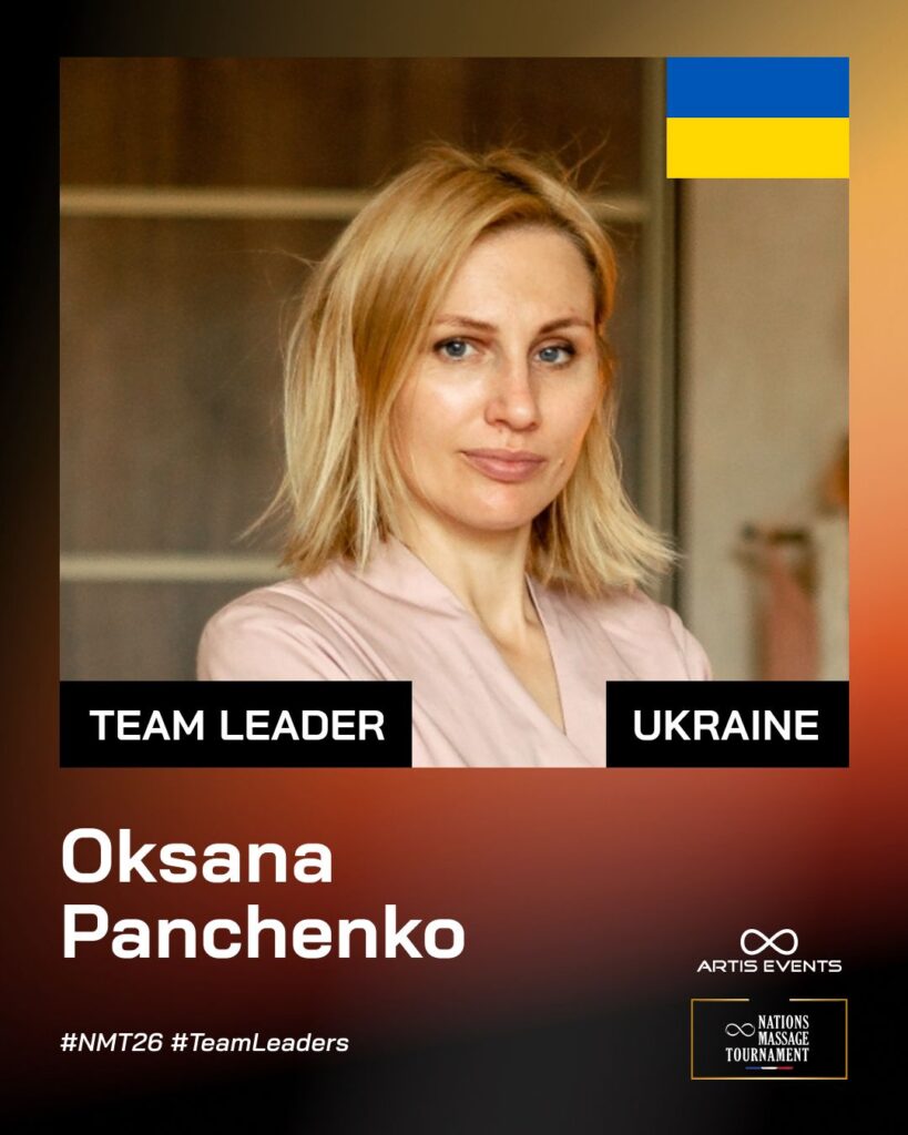 Oksana Panchenko, Team Leader Ukraine, Nations Massage Tournament 2026